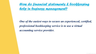 Financial statement preparation & bookkeeping services