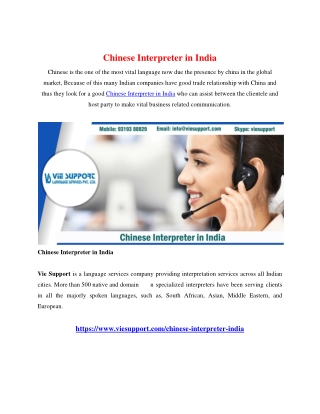 Chinese Interpreter in India