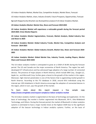 US Indoor Analytics Market: Market Size, Share and Forecast 2019-2025