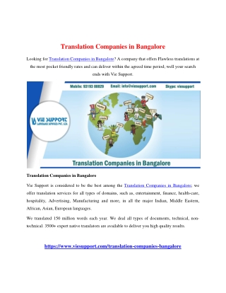 Translation Companies in Bangalore