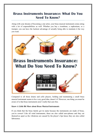Brass Instruments Insurance: What Do You Need To Know?