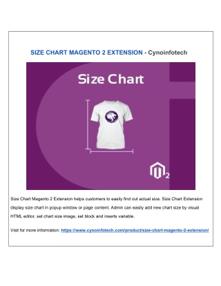 Size Chart Magento 2 Extension