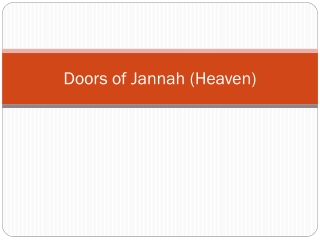 Doors of Jannah (Heaven)