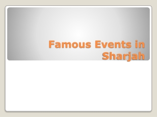 Famous Events in Sharjah