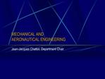 MECHANICAL AND AERONAUTICAL ENGINEERING
