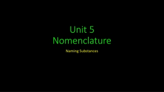 Unit 5 Nomenclature