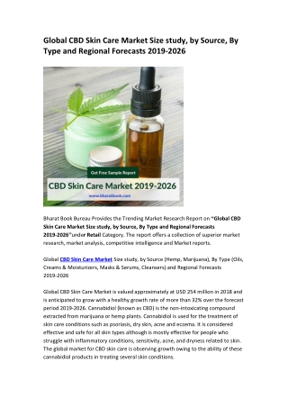 Global CBD Skin Care Market Research Report Forecast to 2026