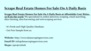 Scrape Real Estate Homes For Sale On A Daily Basis