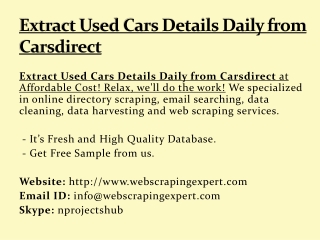 Extract Used Cars Details Daily from Carsdirect
