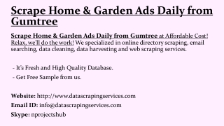Scrape Home & Garden Ads Daily from Gumtree