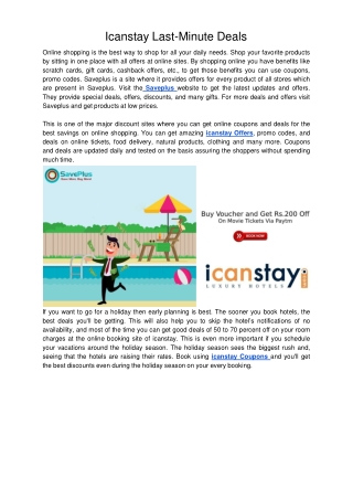 Icanstay Last-Minute Deals