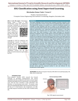 EEG Classification using Semi Supervised Learning