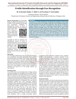 Profile Identification through Face Recognition