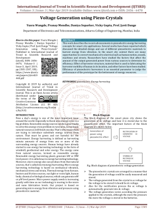 Voltage Generation using Piezo Crystals