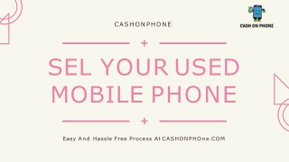 Sell Mobile Phone With CASHONPHONE