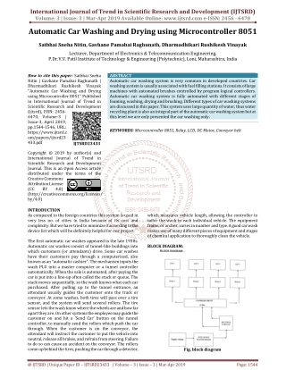 Automatic Car Washing and Drying using Microcontroller 8051