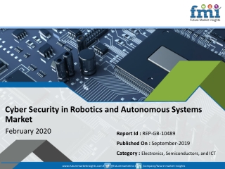 Cyber Security in Robotics and Autonomous Systems Market to register high revenue growth at ~11% CAGR during 2019 - 2029