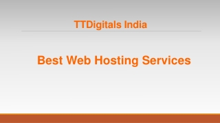 Best Web Hosting Services at TTDigitals