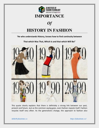 Importance of history in fashion
