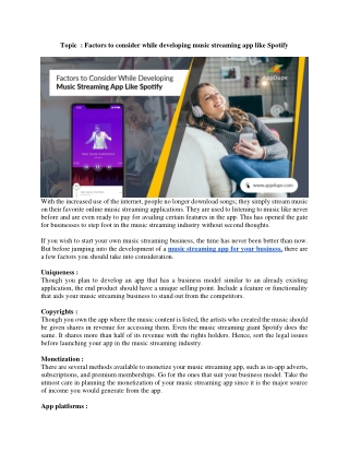 Factors to consider while developing music streaming app like Spotify
