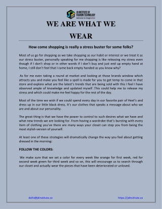 WE ARE WHAT WE WEAR