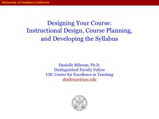 Effective Course Design