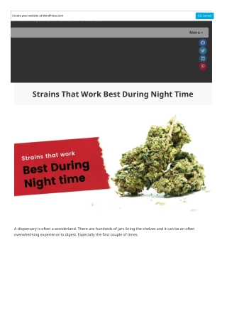 Strains That Work Best During Night Time