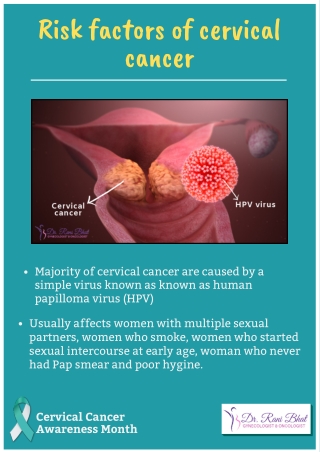 what are the risk factors for developing cervical cancer | Cervical Cancer Treatment in Bangalore