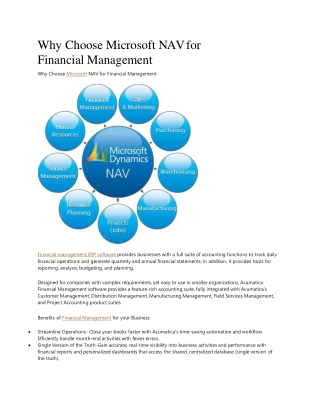 Why Choose Microsoft NAV for Financial Management