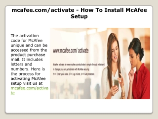 mcafee.com/activate - How To Install McAfee Setup