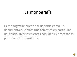 La monografía