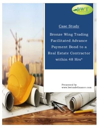 Advance Payment Bond – Advance Payments – Trade Finance