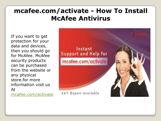 mcafee.com/activate - How To Install McAfee Antivirus