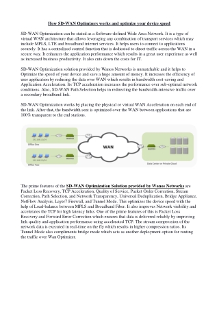 How SD-WAN Optimizers works and optimize your device speed