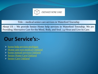 medical senior care services in Waterford Township