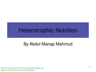 Heterotrophic Nutrition