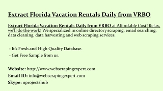 Extract Florida Vacation Rentals Daily from VRBO
