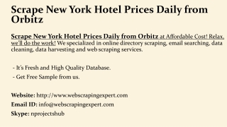 Scrape New York Hotel Prices Daily from Orbitz