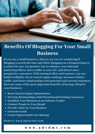 Benefits Of Blogging For Your Small Business