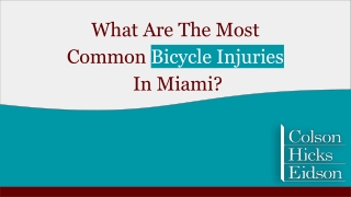 What Are The Most Common Bicycle Injuries In Miami?