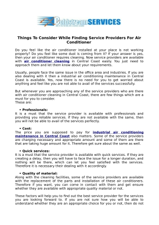 Things To Consider While Finding Service Providers For Air Conditioner