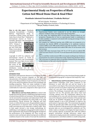 Experimental Study on Properties of Black Cotton Soil Mixed Stone Dust and Sisal Fiber
