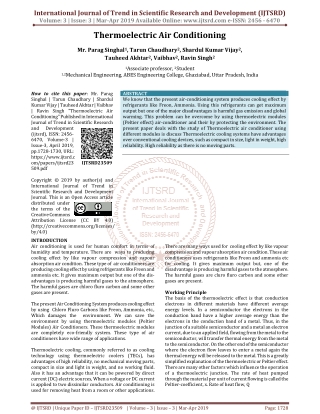 Thermoelectric Air Conditioning