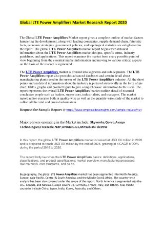Global LTE Power Amplifiers Market Research Report 2020