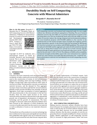 Durability Study on Self Compacting Concrete with Mineral Admixture