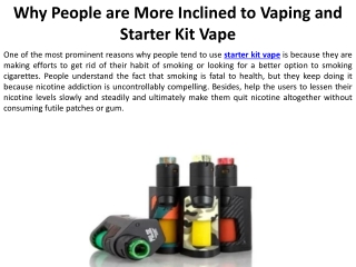 Why People are More Inclined to Vaping and Starter Kit Vape
