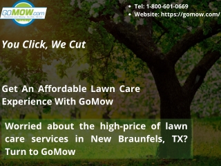 Worried about the high-price of lawn care services in New Braunfels, TX? Turn to GoMow