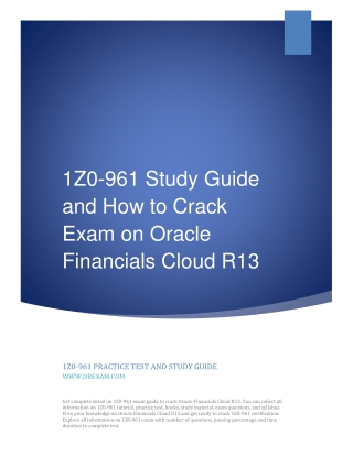 1Z0-961 Study Guide and How to Crack Exam on Oracle Financials Cloud R13