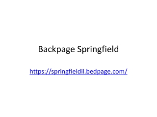 Backpage springfield