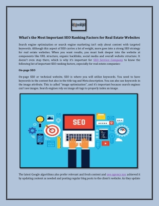 What’s the Most Important SEO Ranking Factors for Real Estate Websites